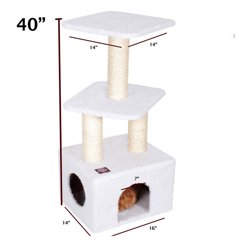 Majestic Pet 40 in. Bungalow Sherpa Cat Tree