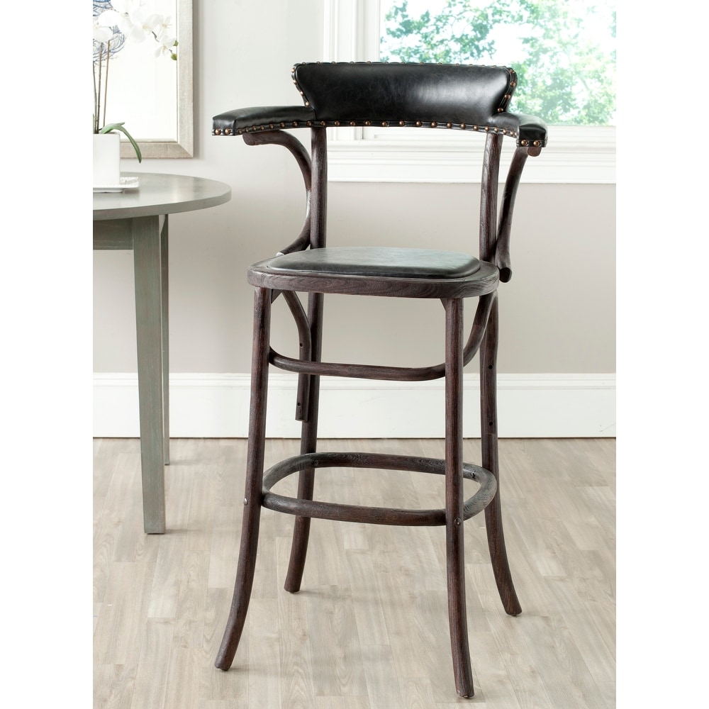 SAFAVIEH Kenny Antique Black 29 inch Bar Stool   24\