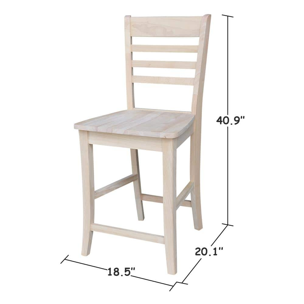 International Concepts Roma 24 in. Unfinished Wood Bar Stool S-3102