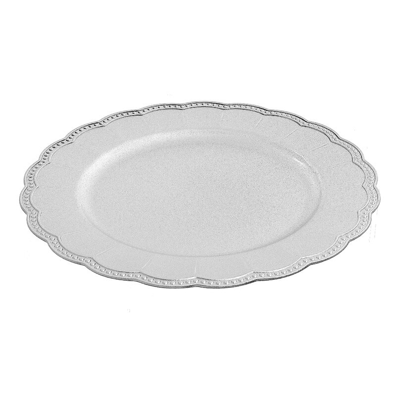 Charger Plate (Scallop Edge) (Silver) (13\