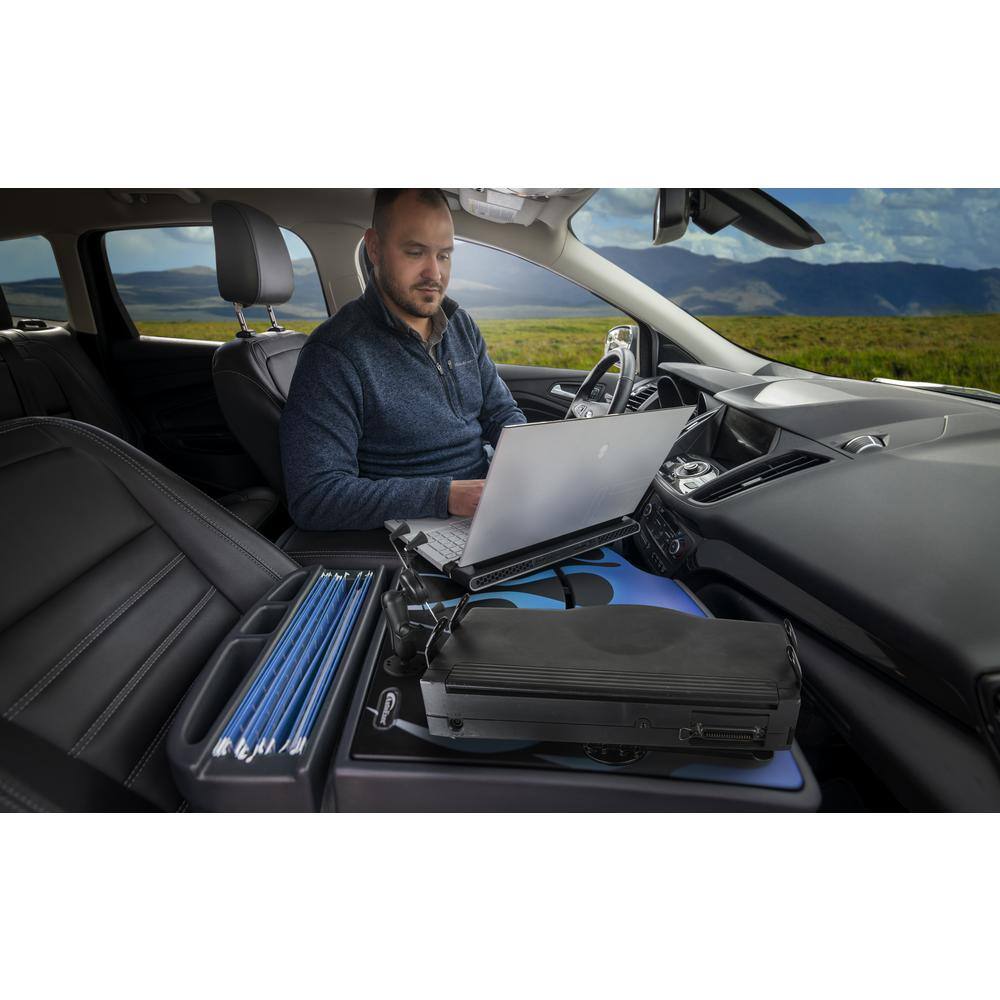 AutoExec RoadMaster Car Blue Steel Flames with X-Grip Phone Mount and Printer Stand RoadCar-03P BSF