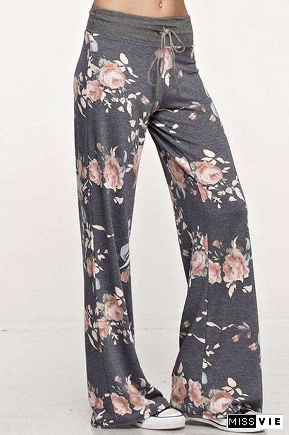 Fashion Loose Belt Camouflage Print Pants