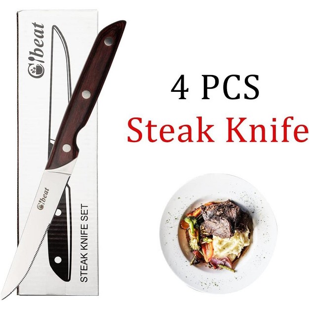 Steak Knives Set Of 4 Sharp Serrated Steak Knife 4 5 Inch