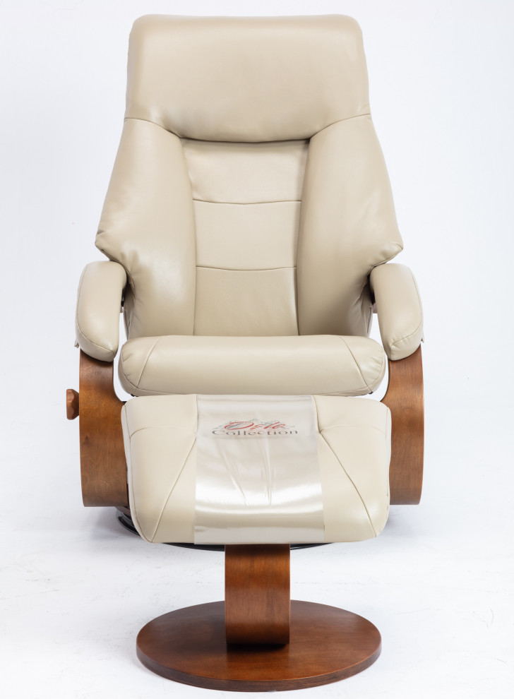 Montreal Recliner and Ottoman  Cobble Air Leather   Contemporary   Recliner Chairs   by Progressive Furniture  Houzz