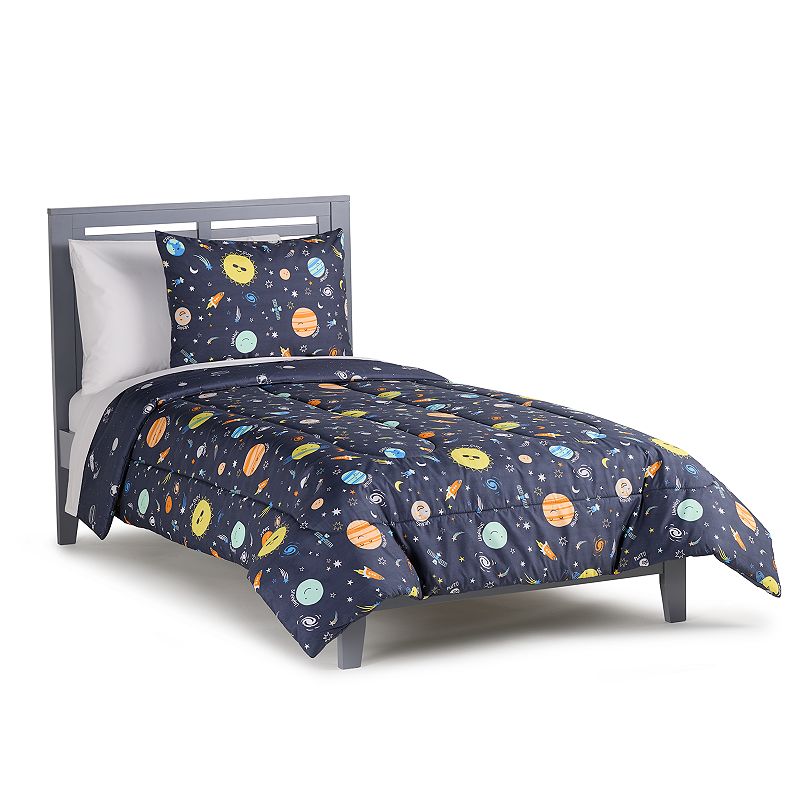 The Big One Kids? Diego Solar System Glow In The Dark Reversible Comforter Set with Shams