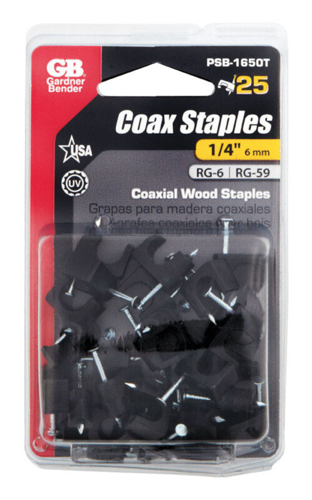 STAPLE COAXL BL 1/4