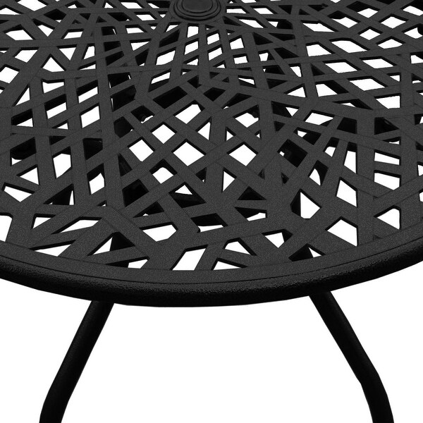 Modern Outdoor Mesh 48in Aluminum Round Patio Dining Table