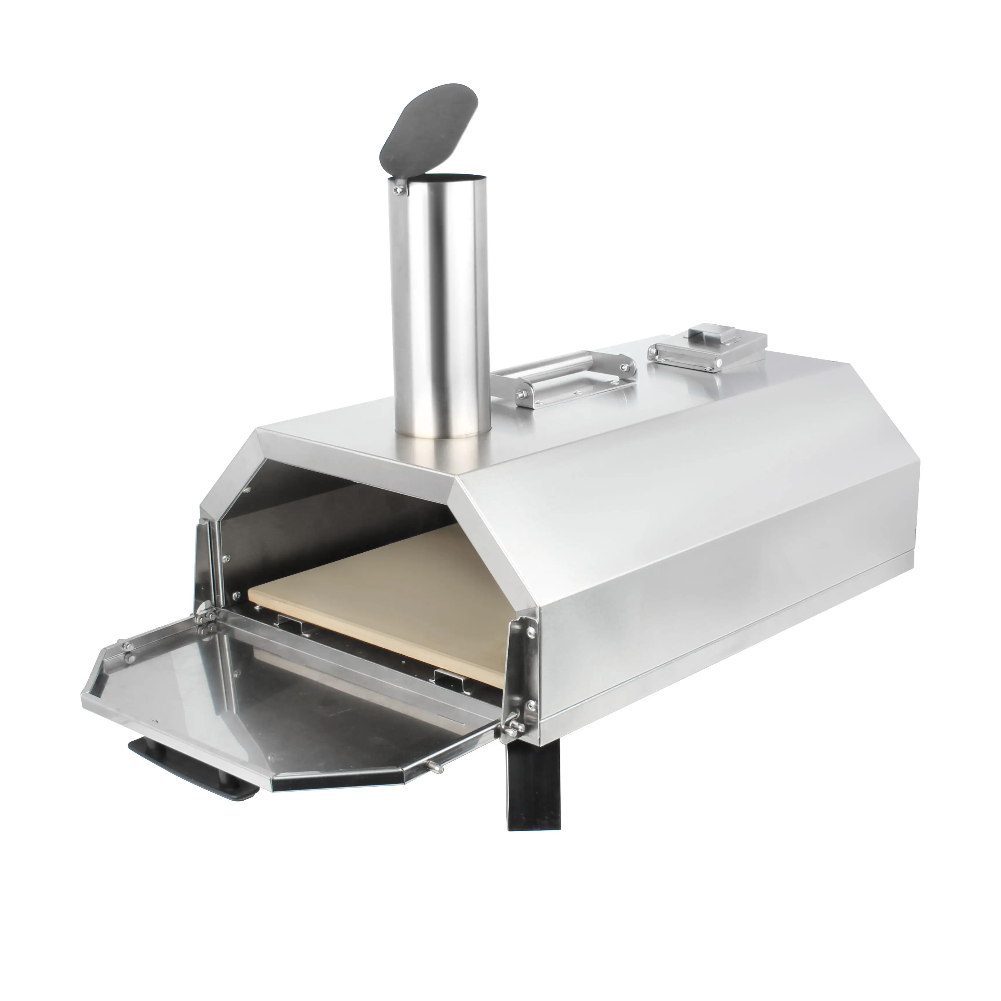 Hot Sale Outdoor Portable Stainless Steel Wood Pizza Oven For Camping Barbecue Wood Burning Camp Stove With Folding Camp Oven