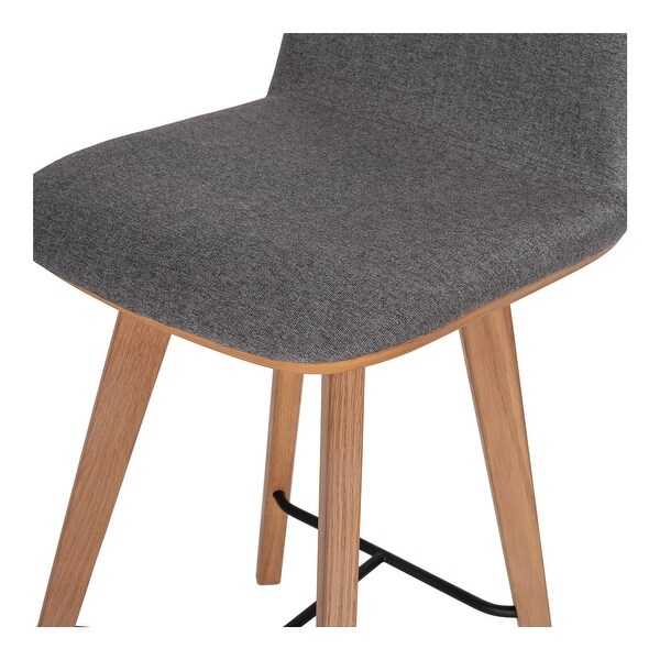 Aurelle Home Natina Modern Wood and Fabric Counter Stool