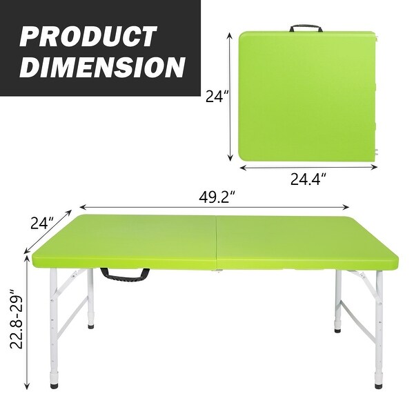 4ft Portable Folding Table Indoor Outdoor Foldable Table for Camping