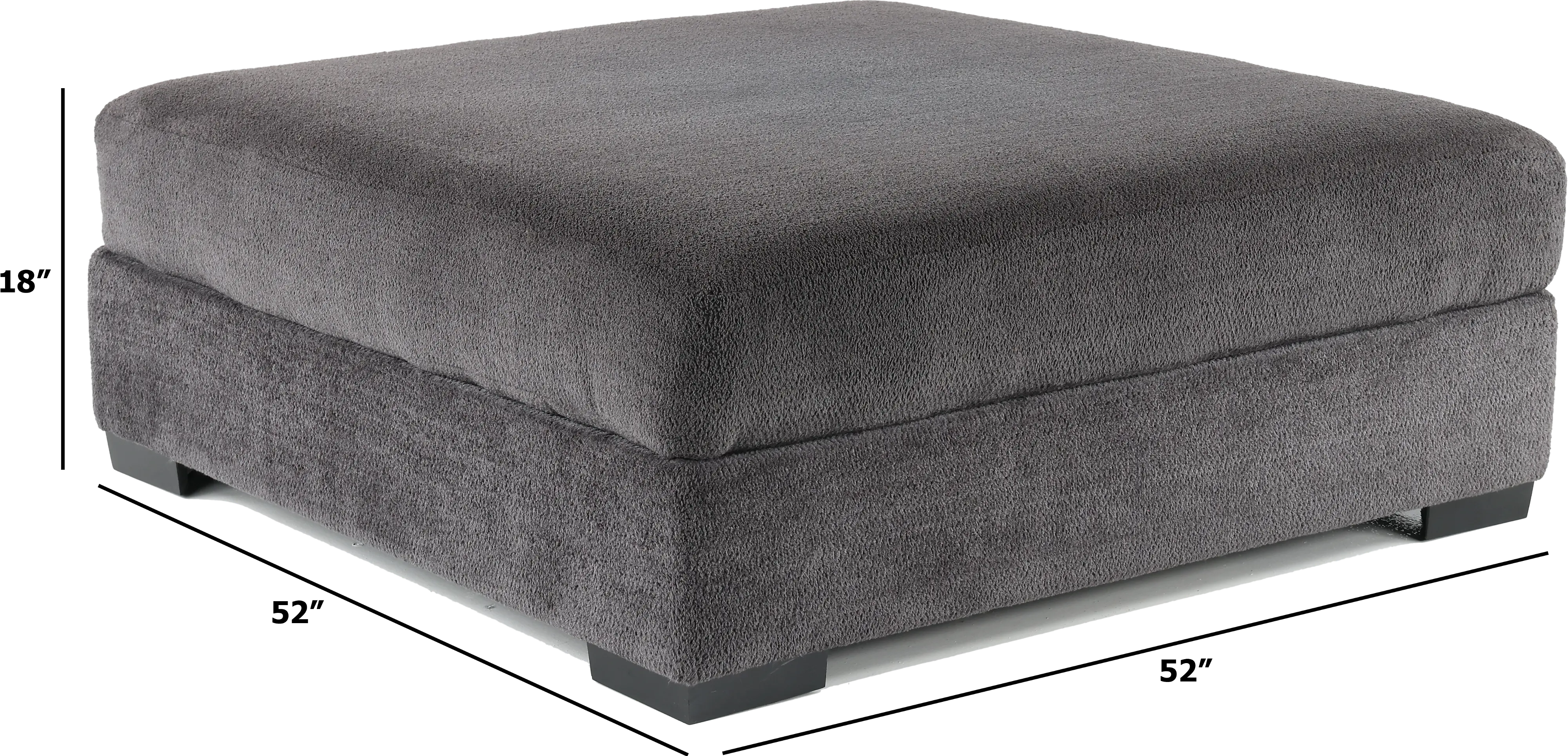 Challenger Contemporary Graphite Gray Cocktail Ottoman