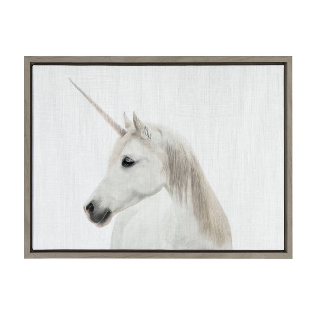 X 24 quot Sylvie Unicorn By Simon Te Framed Wall Canvas Gray Kate amp Laurel All Things Decor