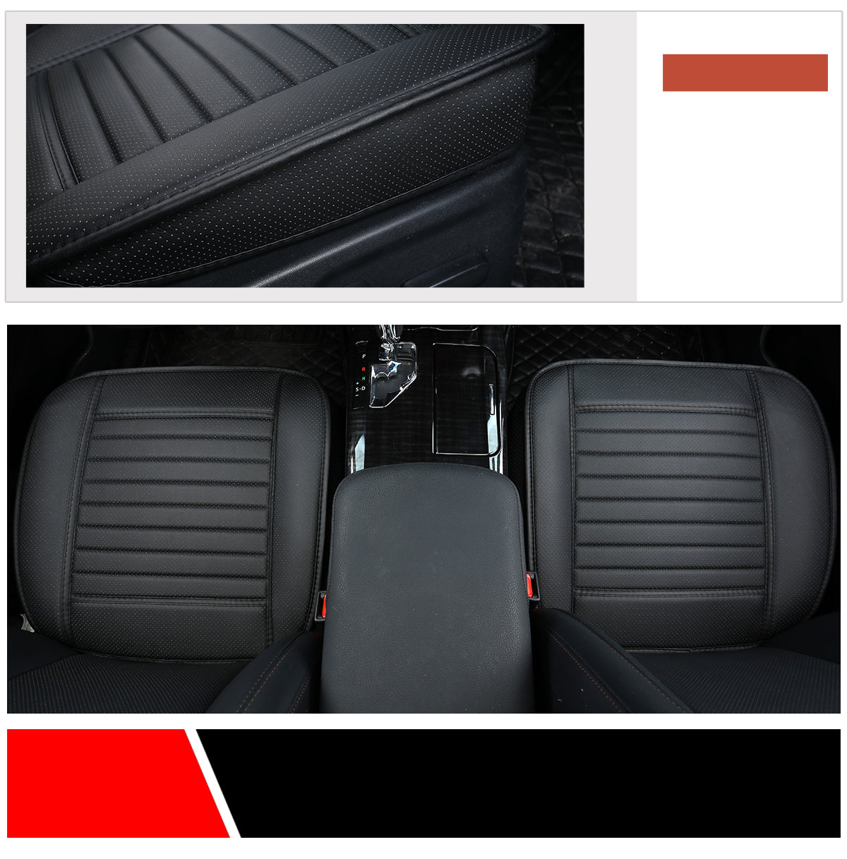 Edealyn F-002 Series Ultra-Luxury PU Leather Vehicle Seat Cover (W20” x D20” and 0.4” in Thickness)， Single Piece