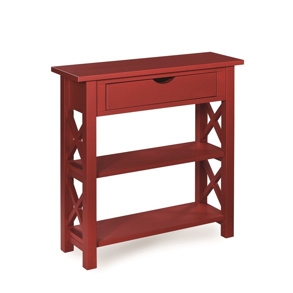 The Gray Barn Solid Wood Painted Console Table with Drawer and Shelves