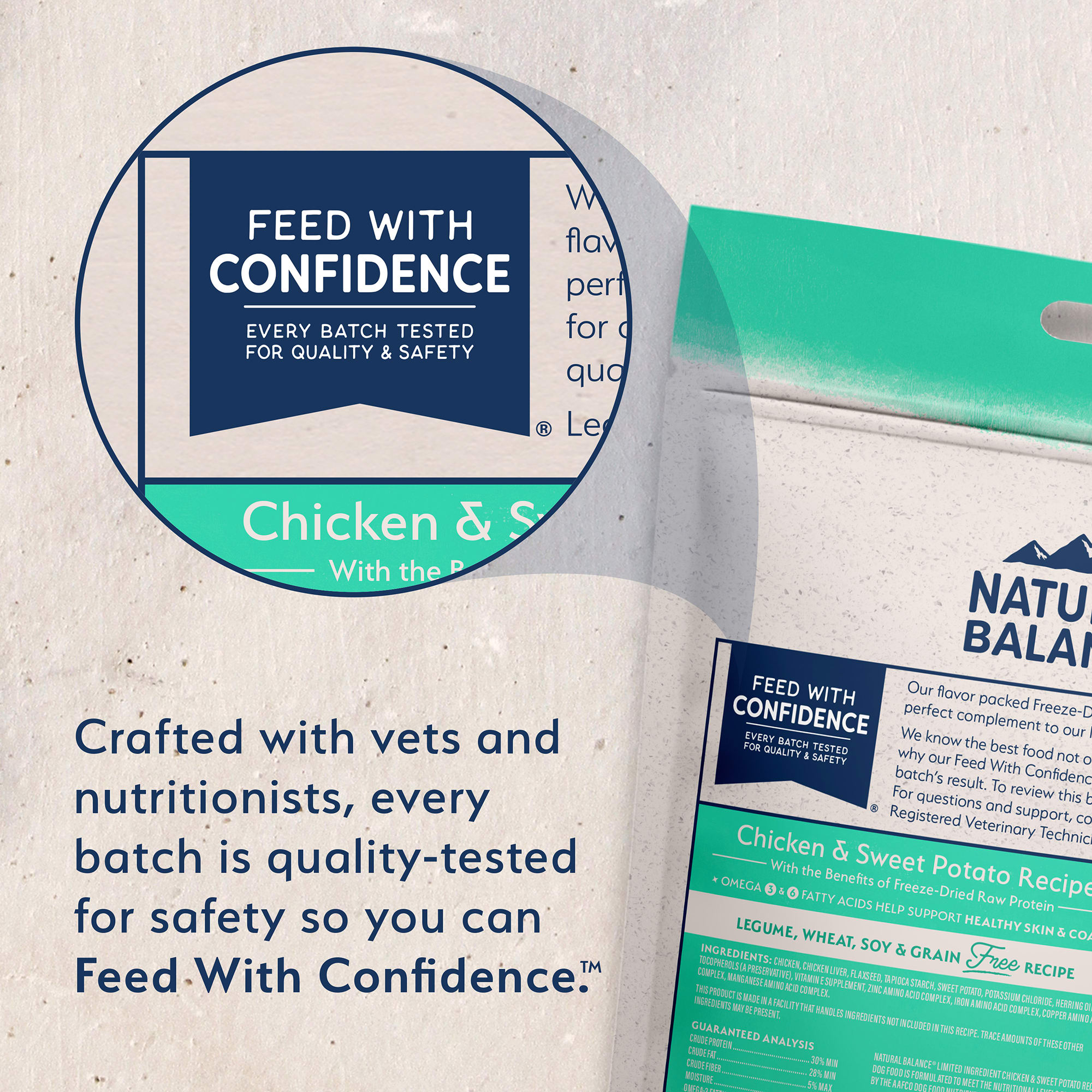 Natural Balance Limited Ingredient Freeze Dried Chicken  Sweet Potato Recipe Dry Dog Food， 13 oz.