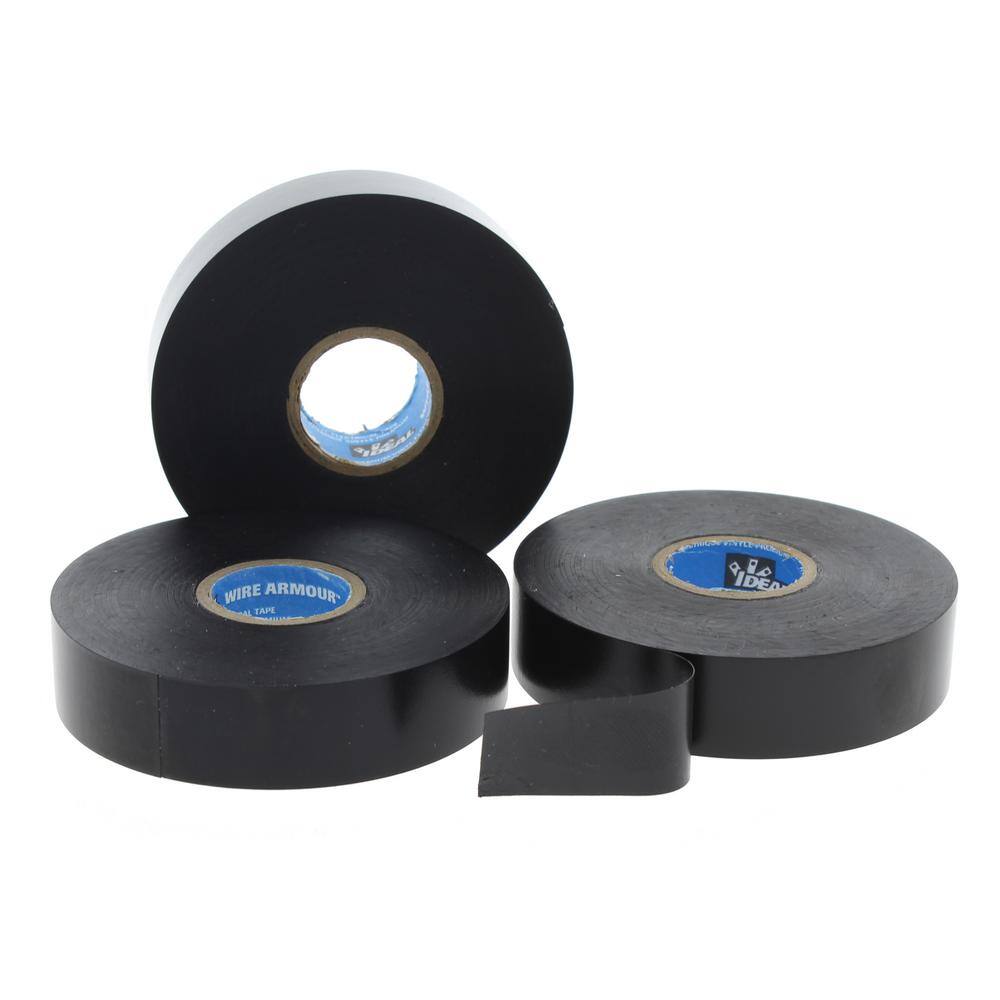 IDEAL Wire Armour 34 in. x 66 ft. x 0.007 in. Contractor Pro Vinyl Tape Black (3-Pack) 46-PRO-3PK