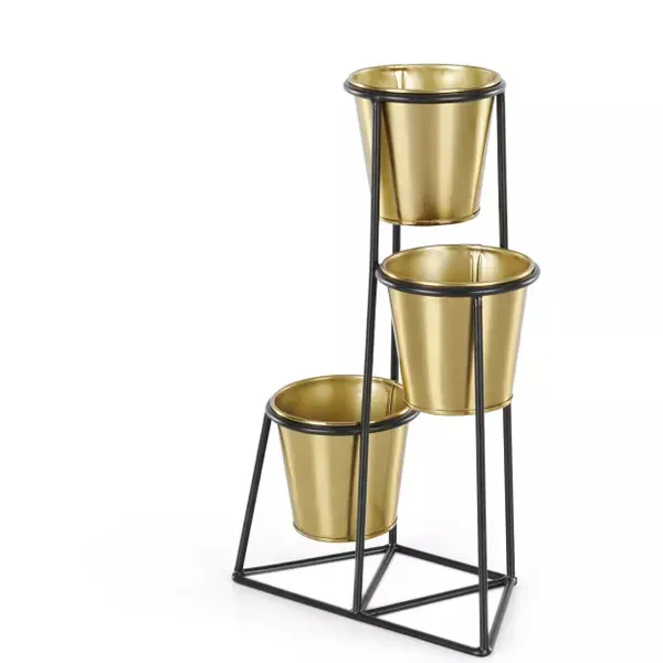 Hot Selling Mid Century Planter Pot Metal Brass Antique Modern Planter With Stand For Indoor And Outdoor Gardens