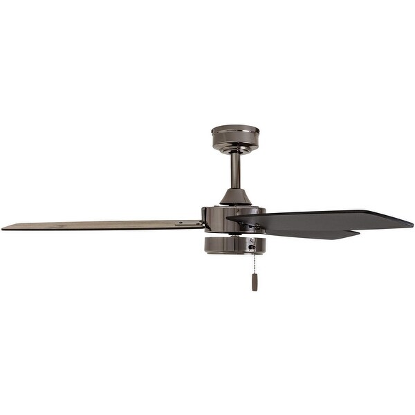 Prominence Home Journal Indoor/Outdoor Ceiling Fan， Damp Rated， Contemporary， Gun Metal - 52-inch Shopping - The Best Deals on Ceiling Fans | 34777946