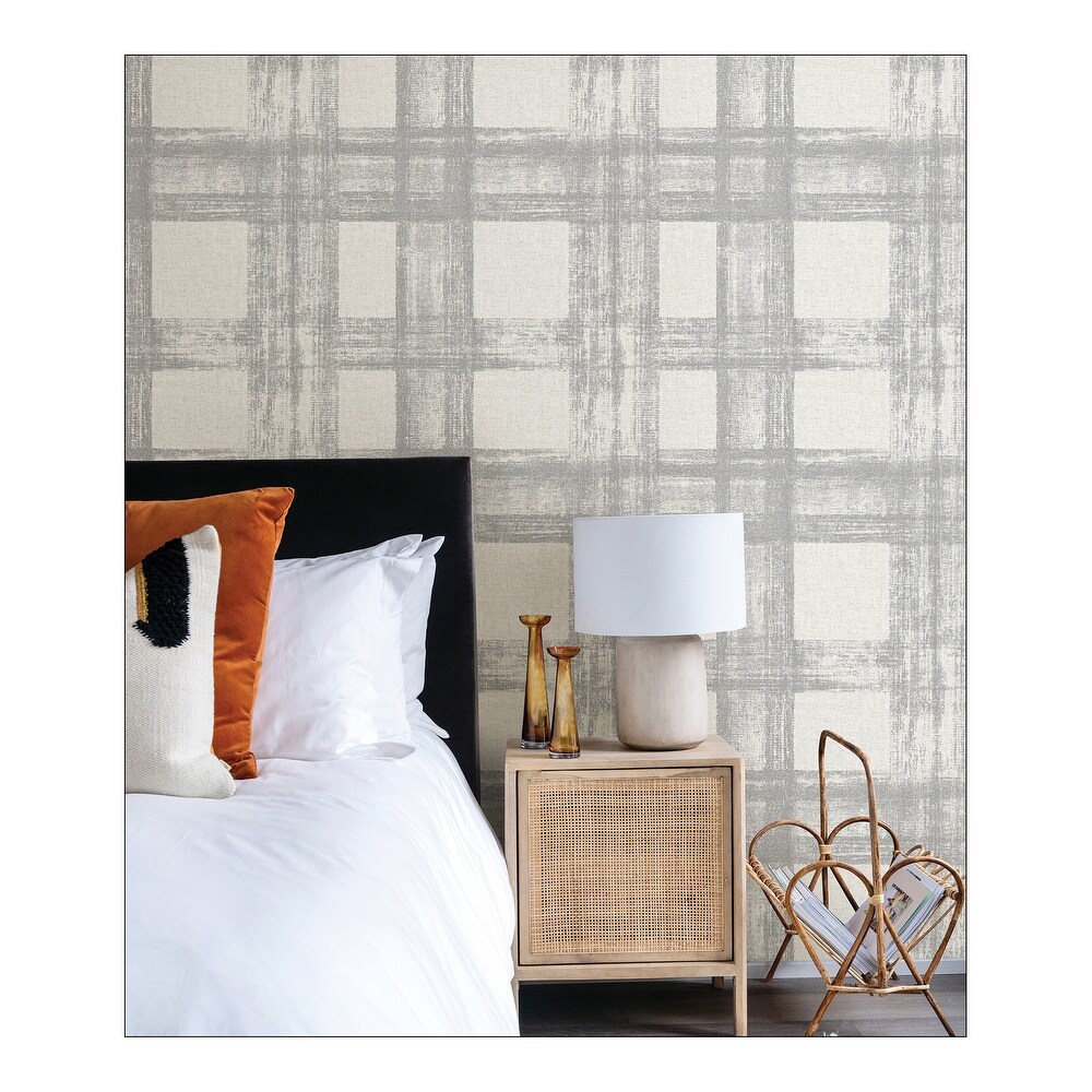 Vintage Plaid Peel   Stick Wallpaper   198in x 20.8in x 0.025in