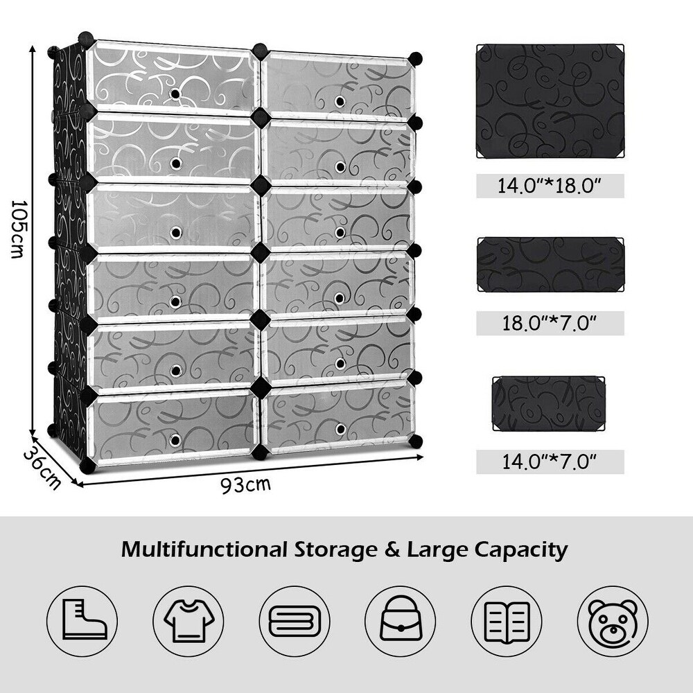 Costway 12 Cubic Portable Shoe Rack Shelf Cabinet Storage Closet