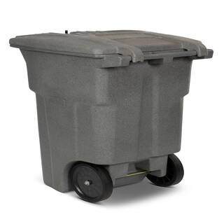 Toter 64 Gal. Graystone Document Trash Can with Wheels and Lid Lock CDA64-01GST