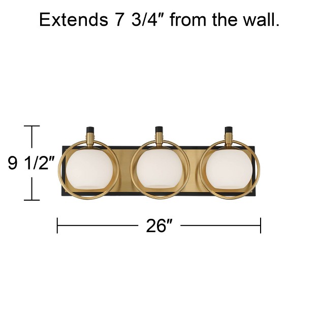 3 light Fixture White Glass Globe Shade For Bedroom Bathroom Vanity