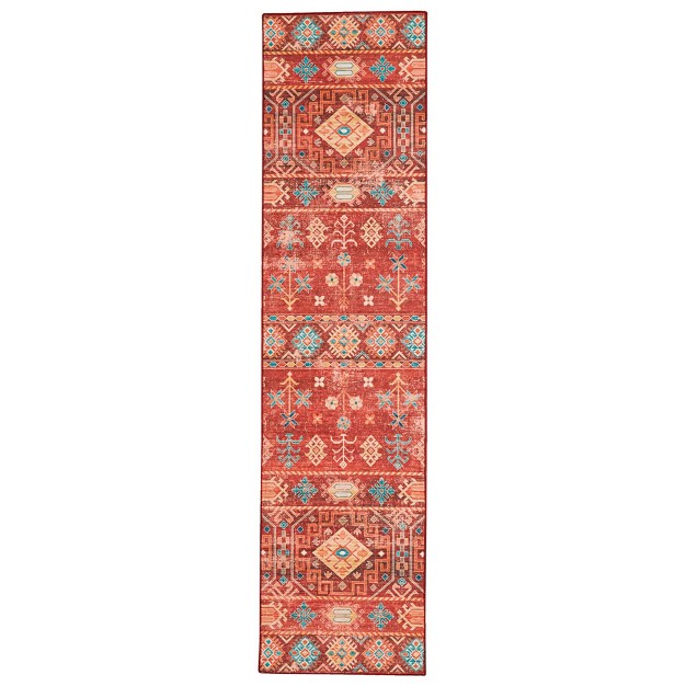 Washable Devlin Rug Red ivory Linon