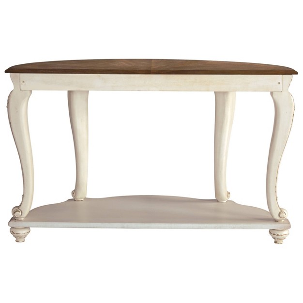 Realyn Sofa Table White brown Signature Design By Ashley