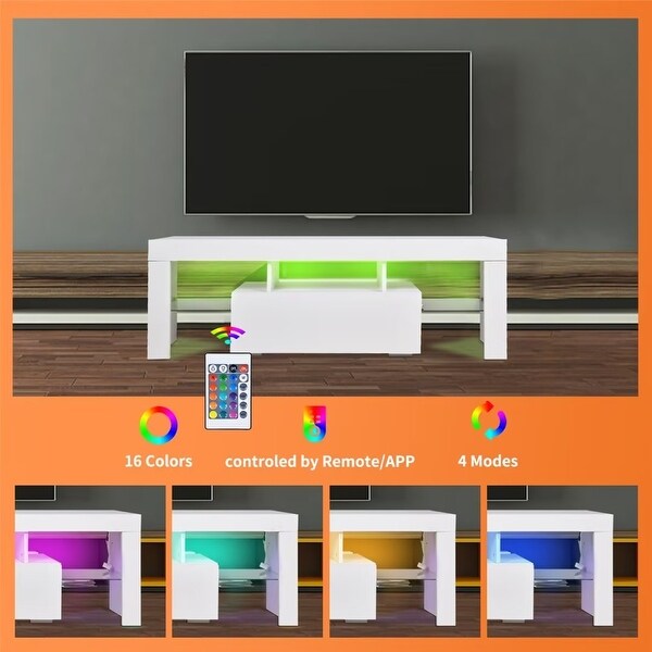 TV stand with Storage 55 inch LED TV Media Console Entertainment Center - 73 inches in width