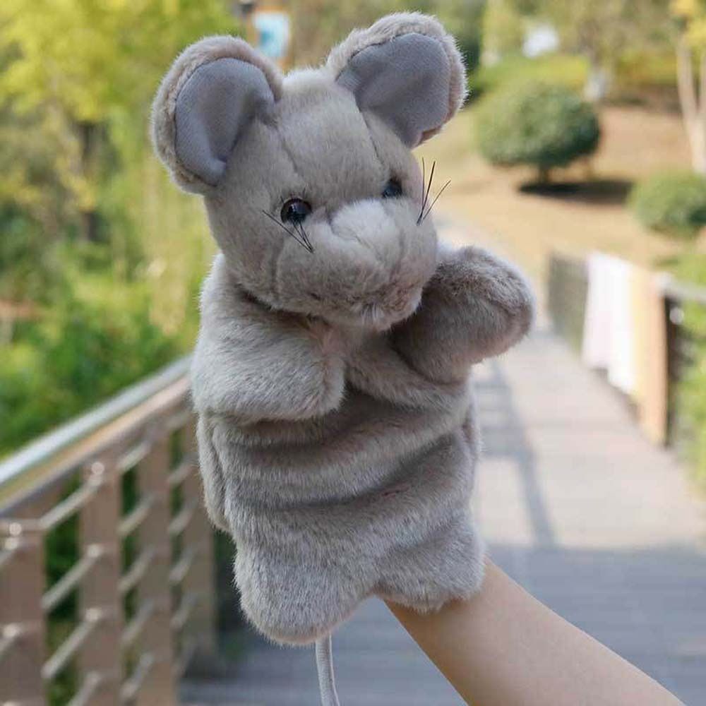 For Kids Children Adult Educational Playhouse Pillow Toys Sleeping Pillow Hand Puppet Birthday Gift Mouse Hand Puppet Mouse Puppet Hand Doll Puppet Plush Toy Animal Plush Doll GREY