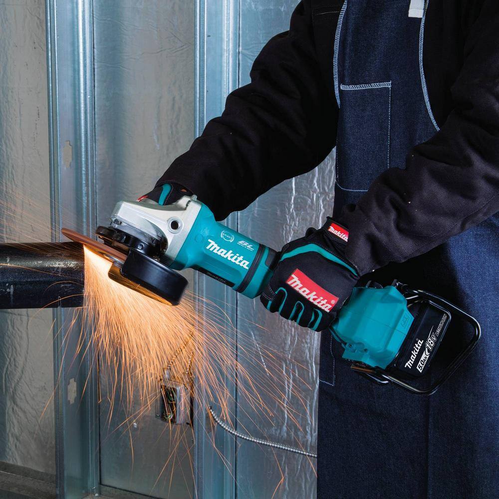 Makita 18V 5.0Ah X2 LXT Lithium-Ion (36V) Brushless Angle Grinder Kit XAG12PT1