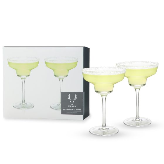 Angled Crystal Margarita Glasses