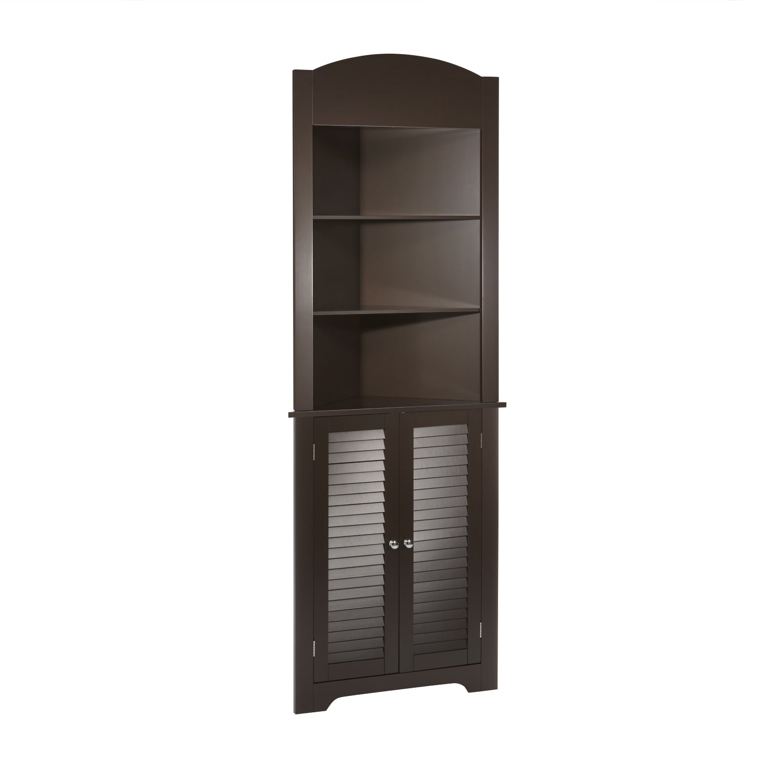 RiverRidge Home Ellsworth Collection - Tall Corner Storage Cabinet, Espresso