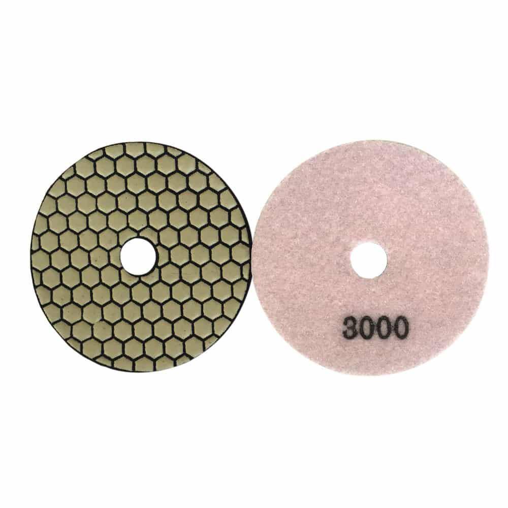 EDiamondTools 6 in. Dry Diamond Polishing Pad Set for Stone and Concrete (#50 to #3000 Grit) with Aluminum Backing Pad RDP6512481530A