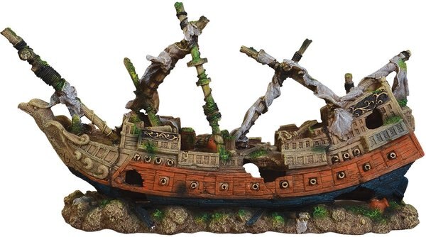 Underwater Treasures Shipwreck Schooner Fish Ornament