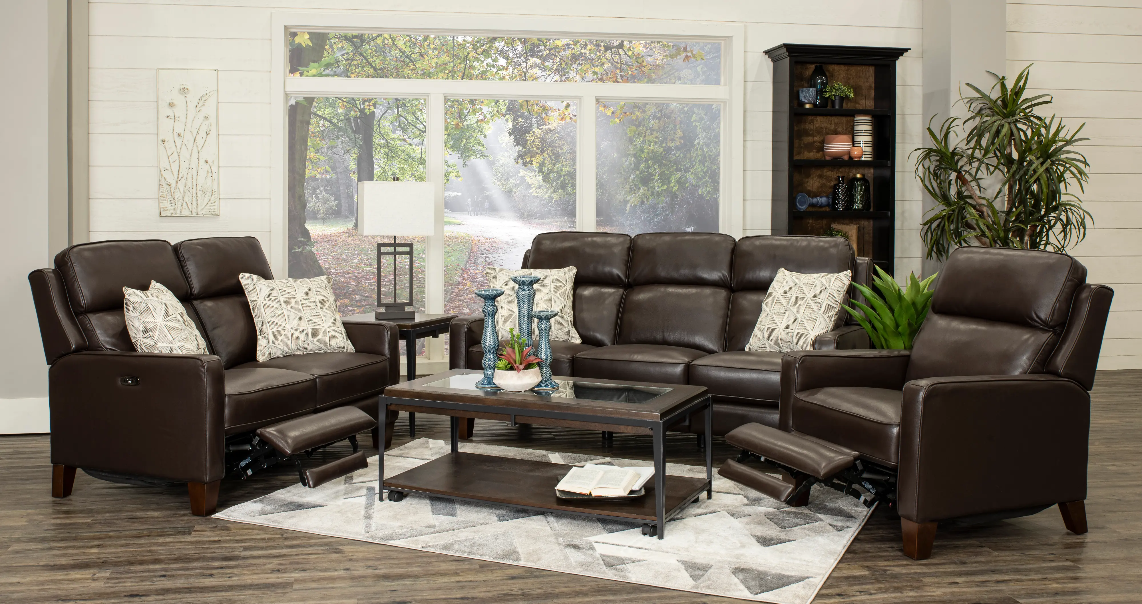 Madrid Chocolate Brown Leather Power Reclining Sofa