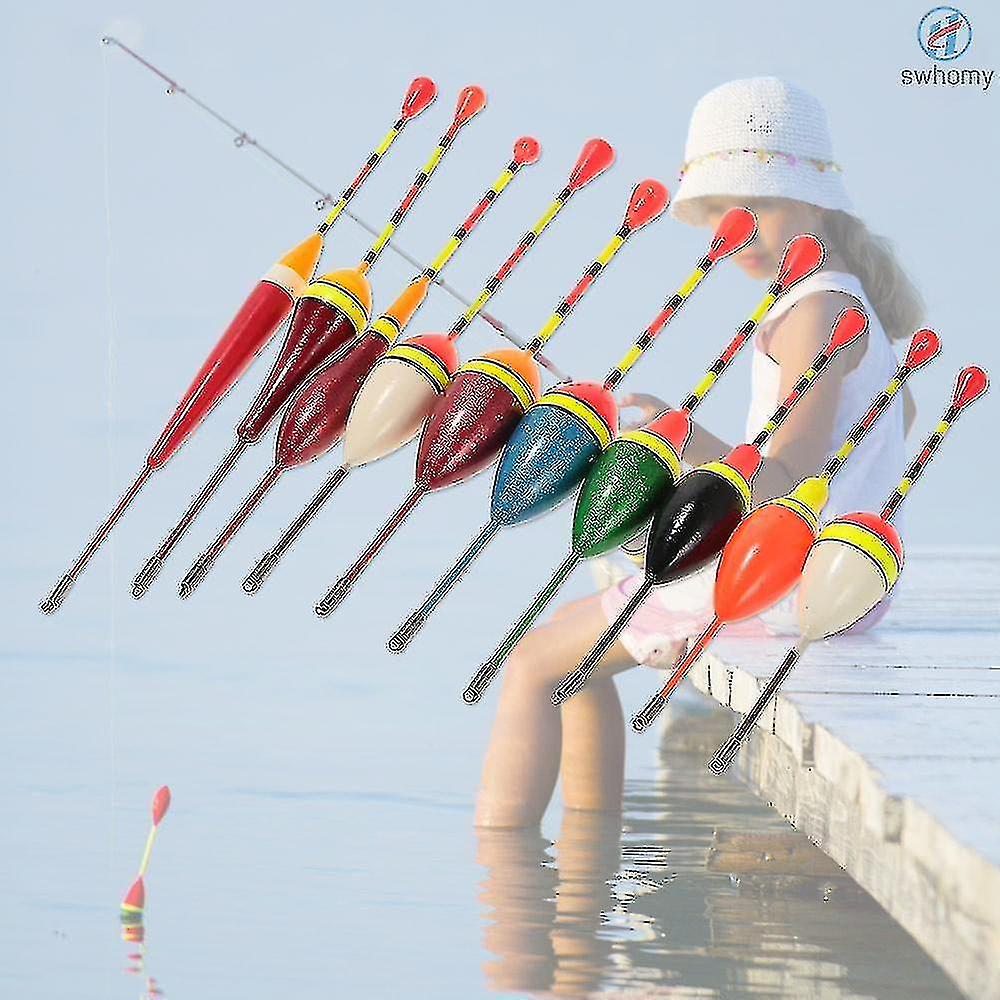 10pcs Multi-purpose Light Floaters Fishing Floats Set Buoyant Bite Strike