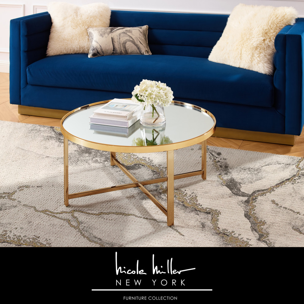 Nicole Miller Alinah Table  Mirrored Top   Contemporary   Coffee Tables   by Inspired Home  Houzz