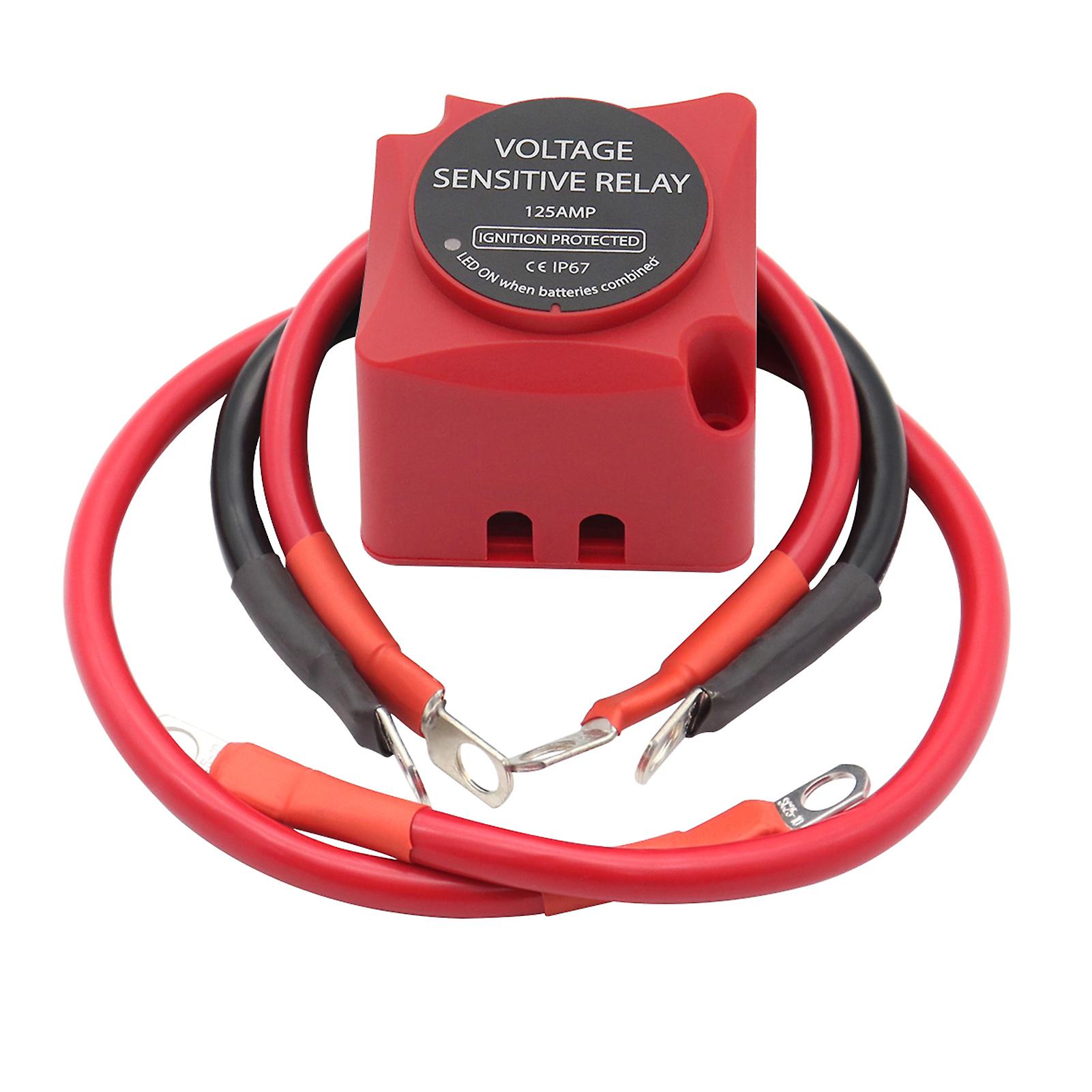 Red 12v 140 Amp Dual Battery Smart Isolator and Atv Utv Wiring Kit By Keyline Chargers - Voltage Sensitive Relay For Rv Marine Car Vehicles Truck Carava