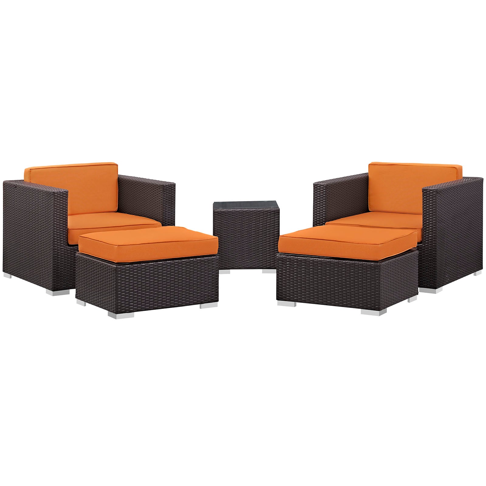 Convene 5 Piece Outdoor Patio Sectional Set