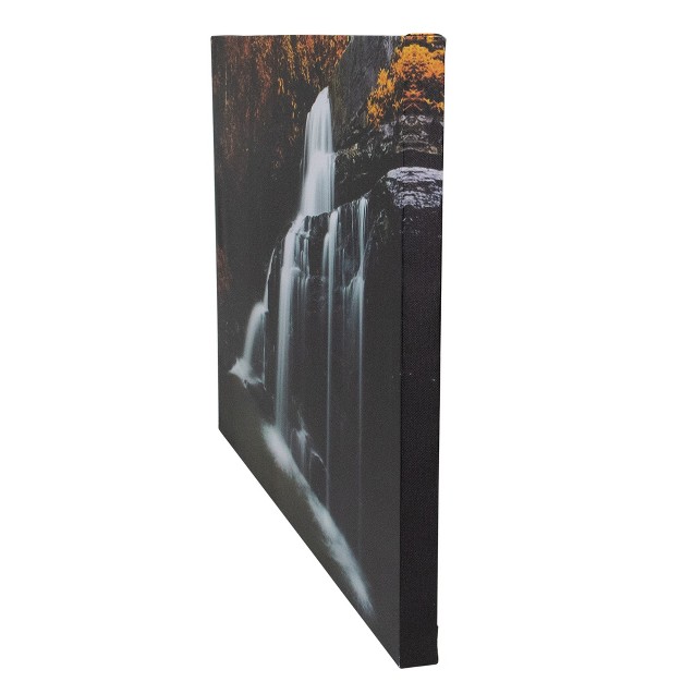 Natures Woods Autumn Waterfall Scene Canvas Wall Art