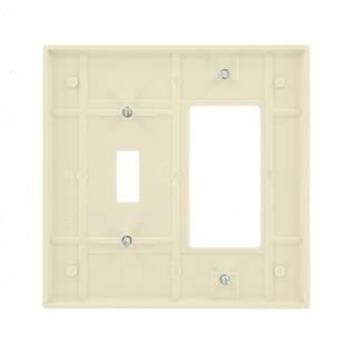 Leviton Almond 2-Gang 1-Toggle1-DecoratorRocker Wall Plate (1-Pack) 80605-T