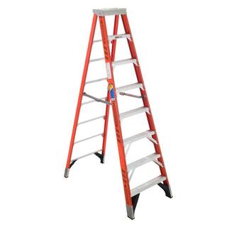 Werner 8 ft. Fiberglass Step Ladder with 375 lbs. Load Capacity Type IAA Duty Rating 7408