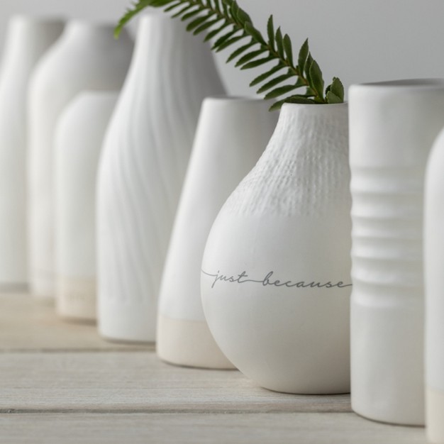 Demdaco Xoxo Just Because Vase White