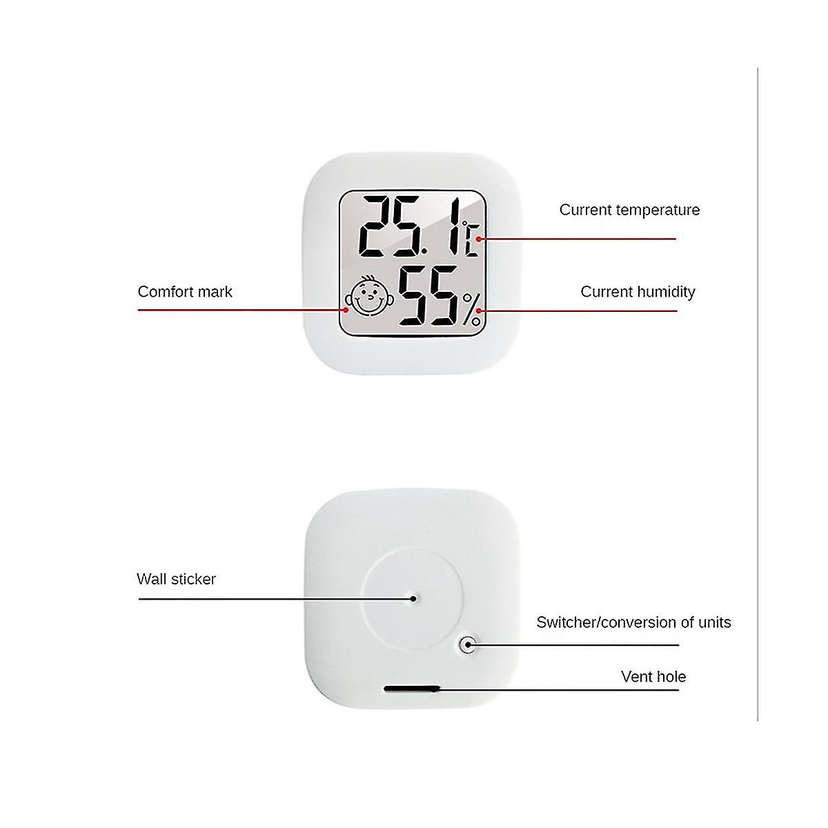 6pcs Mini Digital Thermometer Hygrometer Indoor Humidity Gauge Meter Lcd Display Temperature Sensor