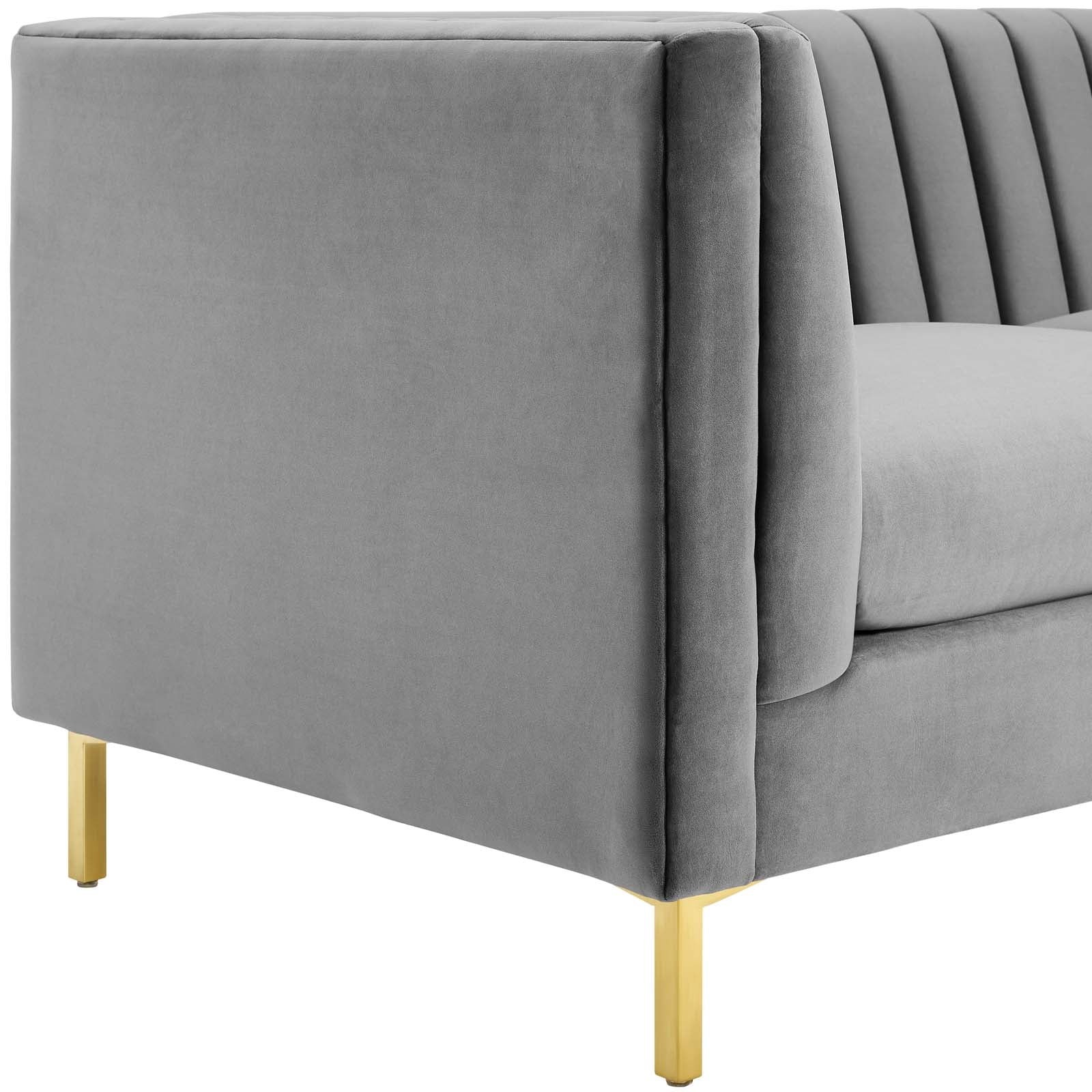 Ingenuity Channel Tufted Performance Velvet Sofa-EEI-3454