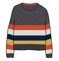 Bay Knitted Jumper - Charcoal Stripe