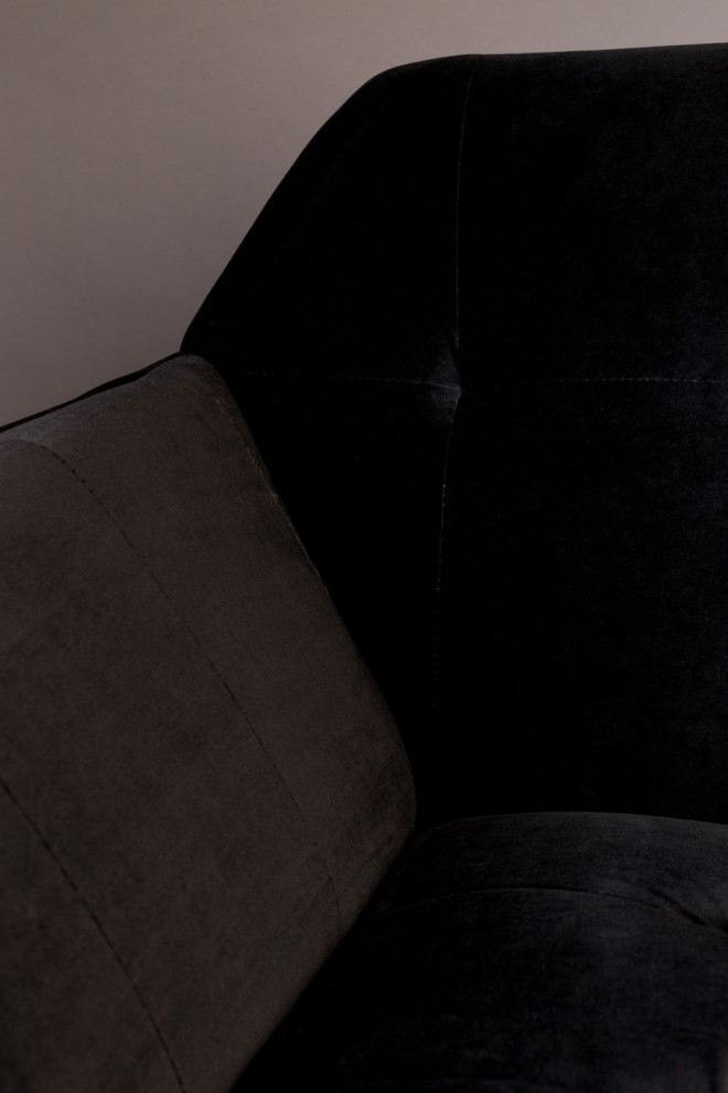 Black Velvet 2 Seater Sofa  Dutchbone Kate   Midcentury   Sofas   by Luxury Furnitures  Houzz