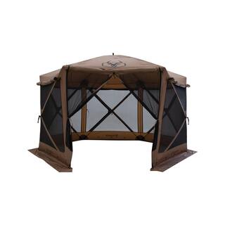 Gazelle G6 Deluxe Portable 8-Person 6 Sided GazeboShade Tent Badlands Brown GG610BR