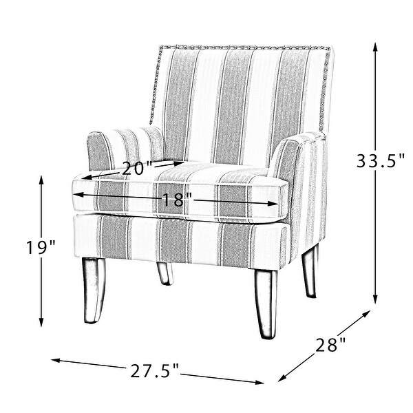 Akorda French Country Arm Chair with Nailhead Trim and Wood Legs by HULALA HOME